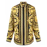 [Versace] Versace Barocco Silk Shirt 50 IT BLACK/GOLD
