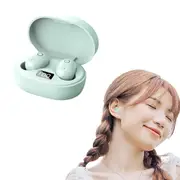 Wireless Bluetooth Earbuds with LED Display Touch Control and Charging Case-Green