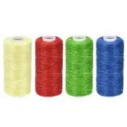 Leather Thread Set 55 Yard 150D/0.8mm Polyester Waxed Cords Multiple Colors 4pcs