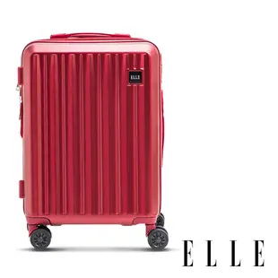 【ELLE】皇冠系列 28/24/20吋 防爆抗刮耐衝撞複合材質行李箱 / 登機箱 (胭脂紅) EL31267