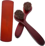 GALPADA 3Pcs Horsehair Shoe Brush Cleaning Kit with Handle for Boots Shoes Car Seats Multi Purpose Brush for Care and Maintenance