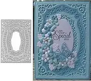 Rectangle Curves Frame Metal Die Cuts,Flower Border Square Frames Layering Label Card Cutting Dies Cut Stencils for DIY Embossing Photo Decorative Paper Dies Scrapbooking Card Making