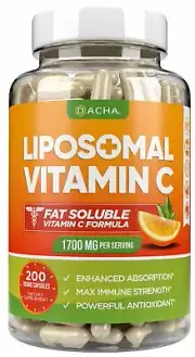DACHA Natural Liposomal Vitamin C - 1700mg 200 Capsules Immune System & Colla...
