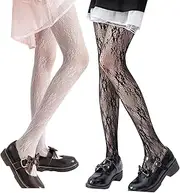 [SERAPHY] Women's Patterned Tights Fishnet Floral Stockings Sexy Pantyhose Stockings Leggings for Party Club, 2 Pairs