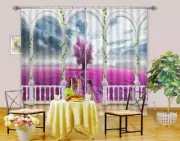Purple Flower Sea 3D Curtain Blockout Photo Printing Curtain Drape Fabric Window