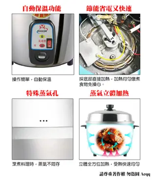 電器妙妙屋-【萬國牌】10人份高帽子不鏽鋼厚釜電鍋(AQ10SL) (6折)