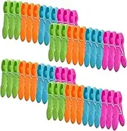 Colorful Plastic Clothespins, Powerful Laundry Pegs, Windproof Clothes Drying Line Clips, Socks Clamps, Colorful Clips for Laundry (48)