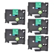 5Pcs 12MM White on Green Label Tape for Brother P-Touch PT-1170 TZ735 TZe735