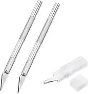 2 Pieces Of Precision Carving Craft Knife, Stainless Steel Exacto Knife With Safety Helmet, Additional 20 Blades Precision Knife Set, Professional Sharpness For Art Hobby Scrapbooks And Sculptures