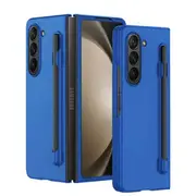 For Samsung Galaxy Z Fold 6 Case with S Pen Holder, with Hinge Protection [Front Built-in Screen Protector], Slim Hard PC Shockproof Cover (Blue)