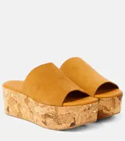 [See By Chloe] See By Chloé Liana 70 suede platform mules AU 6 brown