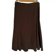 Dressbarn Brown A-Line Skirt With Tassel Details Size 8 Polyester & Spandex