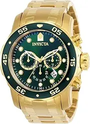 [Invicta] Men's Pro Diver Collection Chronograph Watch, Gold & Green, 48mm, Casual