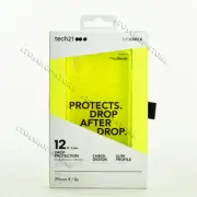 Tech21 Evo Check Flex Slilcone Case Cover For iPhone X Xs Neon Lime Yellow Clear