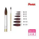 【PENTEL 飛龍】水彩筆6入組(繪畫 美術 寫生)