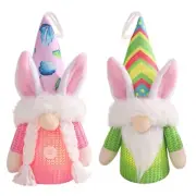 2PC Easter Faceless Dwarf Decoration Ornaments Glass Birds Figurines for Windows