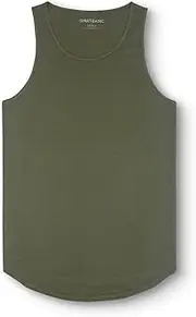ShirtBANC Drop Cut Long Tank Tops for Men Hipster Curved Hem Dropcut Tanks