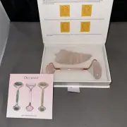 Deciniee jade roller and gua sha tool set pink 100% jade NIB