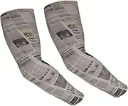 [FHEDVBN] newspaper Arm Sleeves Compression Arm Covers for Men Women Outdoor Sun Sleeves Cooling Sports Sleeve, Black