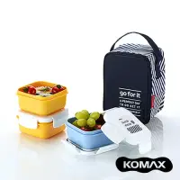 在飛比找博客來優惠-韓國KOMAX 迷你餐盒三件組(附提袋)-黃/藍藍