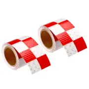 Reflective Tape, 2 Roll 10 Ft x 2-inch Safety Tape Reflector, Square Red White