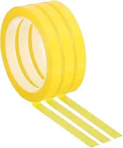 uxcell 3 Pack Whiteboard Tape, 11mm 7/16" Width Art Tape Dry Erase Board Pinstripe Thin Tape for Graphic Chart Grid Drafting Electrical Marking, Dark Yellow