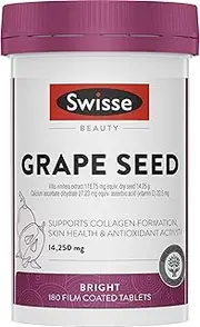 Swisse Beauty Grape Seed - Supports Collagen Formation & Skin Health - 180 Tablets