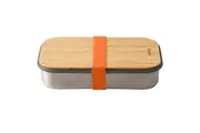 Black & Blum 900ml Stainless Steel Sandwich Box Container w Bamboo Lid Orange