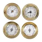 4Pcs Barometers Clock Meter Thermometer Hygrometer Kit for Barn Yachting