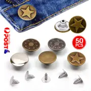 50/150 Sets Jeans Button Metal Tack Buttons Replacement Repair Craft SewingPants