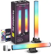 WiFi LED Lights Bars, 2 Pack Smart RGB Light Bars Compatible with Alexa, Google Home, Bluetooth Smart App Music Sync Color Changing RGB LED Light Strip, for PC, TV, Multiple Room Types