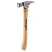 Stiletto Hammer 10 Oz Titanium Curved Wood Handle Straight Claw Silver Hand Tool