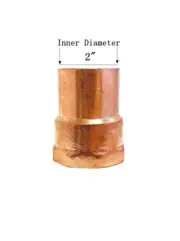Libra Supply 2 inch, 2'', 2-inch Copper Female Fitting Adapter FTG x FIP