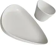 PHENOFICE Dessert Plate with Lid Porcelain Salad Bowl Set Small Serving Plate Easy Wash Perfect for Daily Use