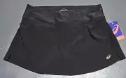 NWT Asics Womens Skorts Sz Large Black Tennis Golf Sports Skirt Stretch Pull On