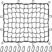 EXEGPLPVK Roof Rack Cargo Net Cars SUVs, Premium Bungee Cord Net, 12 Steel Carabiners, Small 3”x 3” Net Mesh for Truck Bed, Pickup Be(90cmx120cm)