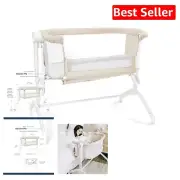 7-Position Adjustable Bassinet - Beside Me Wink Bedside Sleeper in Organic Oat