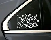 Let God Prevail Decal - God's Will Sticker - Israel President Nelson Quote LDS Prophet Counsel - Vinyl Bumper Sticker Car Window Decal (5 inches Wide, White)