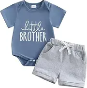 [wybzd] Little Brother Newborn Outfit T-Shirt Romper Top Shorts Set Baby Going Home Hospital Clothes Summer Clothing
