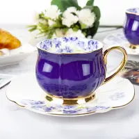 在飛比找momo購物網優惠-【Royal Duke】骨瓷咖啡杯組含苞待放系列-紫(兩杯兩