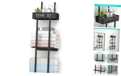 Over The Door Towel Rack, 3 Tier Hanging Towel Rack for Bathroom Stainless