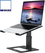 Aluminum Laptop Stand, Ergonomic Adjustable Notebook Stand, Riser Ho