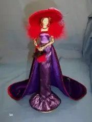 ALEXANDRA 2 PC TASSEL DOLL & STAND PURPLE 13" HIGH NEW IN BOX