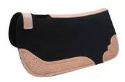 Showman 20" x 20" Mini Felt Saddle Pad w/ Basketweave Tooled Wear Leathers