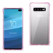 For Samsung Galaxy S10 Plus Bumper Case w/ Air Cushion Protection Clear Hot Pink