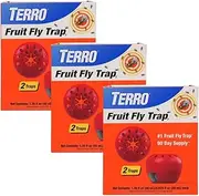 TERRO T2503-3 Ready-to-Use Indoor Fruit Fly Trap with Built in Window - 6 Traps + 270 Day Lure Supply