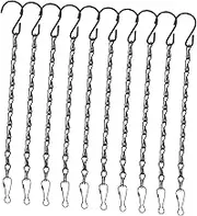 Veemoon 10pcs Hanging Plant Chains: 9.43 Inch Black Hanging Basket Chain with Hooks for Bird Feeders Planters Lanterns and Decorative Ornaments
