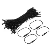 Polyester Rope Hang Tag String Snap Lock 120mm,1mm 100 Pcs,Black