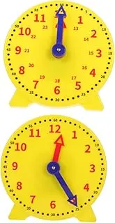 CIYODO 2pcs Student Clock Clock Tool for Learning Creative Design with Moveable Pointers Safe and Odorless for Preschoolers and Classroom Use