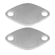 2Pcs EGR Valve Blanking Block Plate Kit for Espace Master Trafic Movano EGR Valve Plate silver